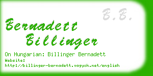 bernadett billinger business card